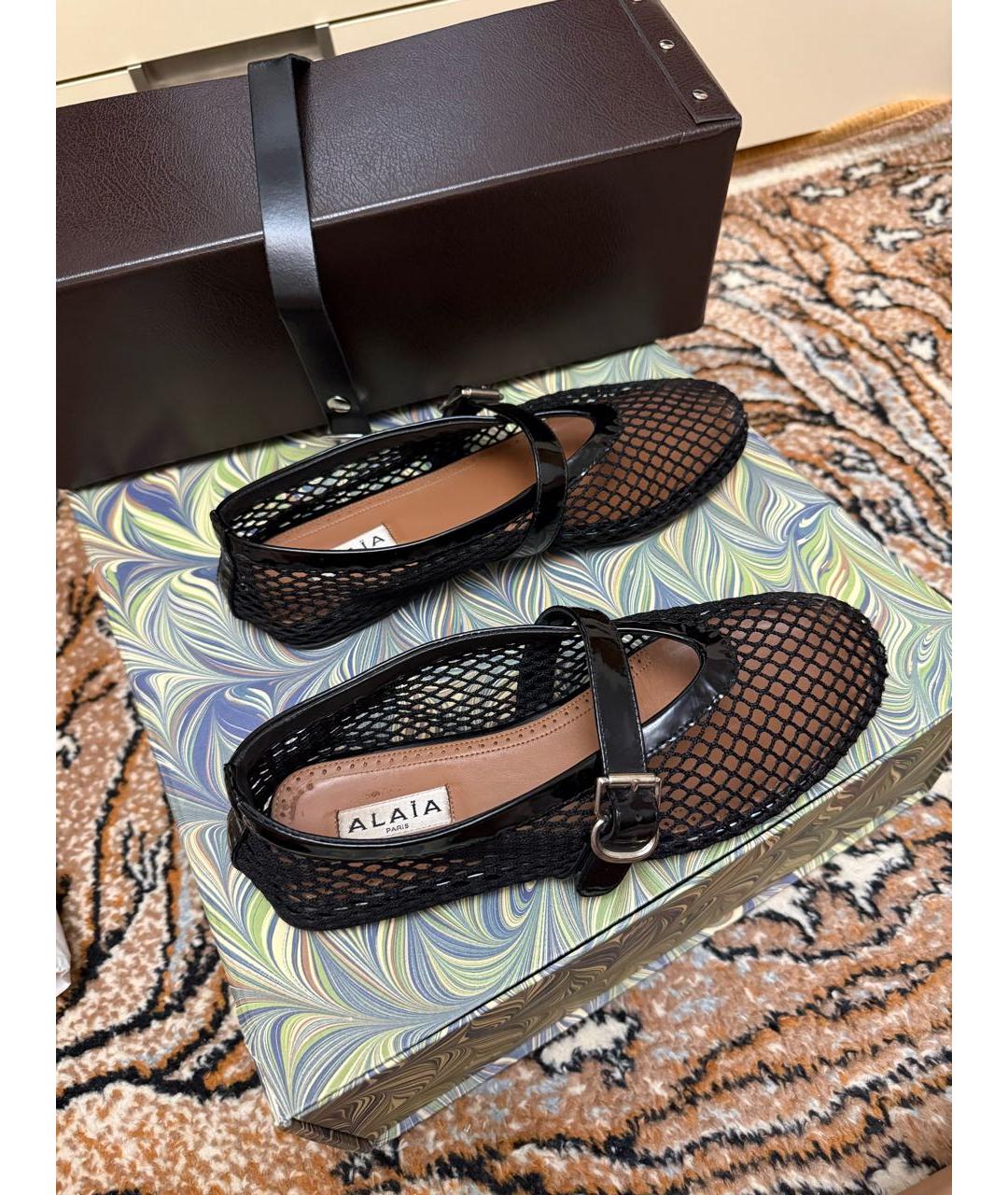 ALAIA Черные текстильные балетки, фото 4