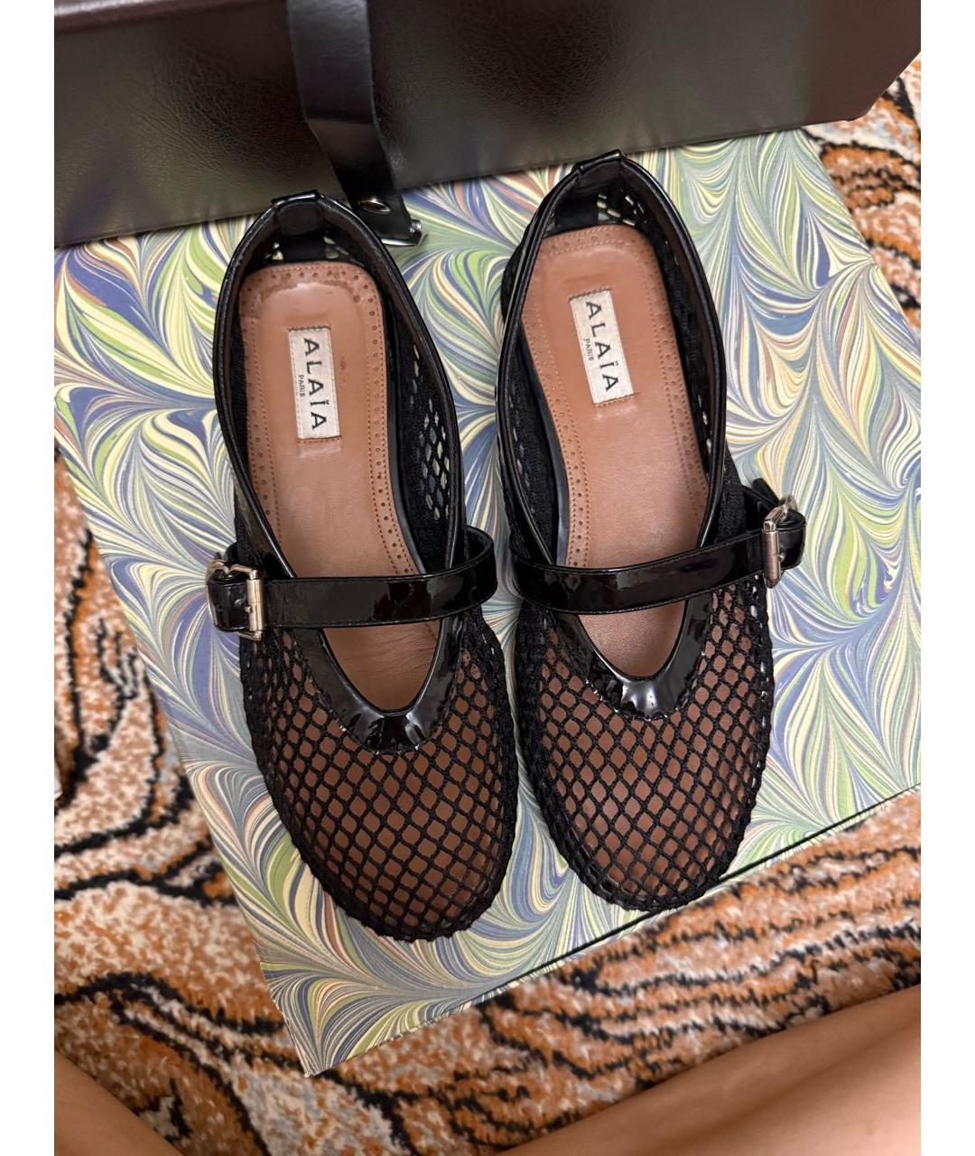 ALAIA Черные текстильные балетки, фото 3
