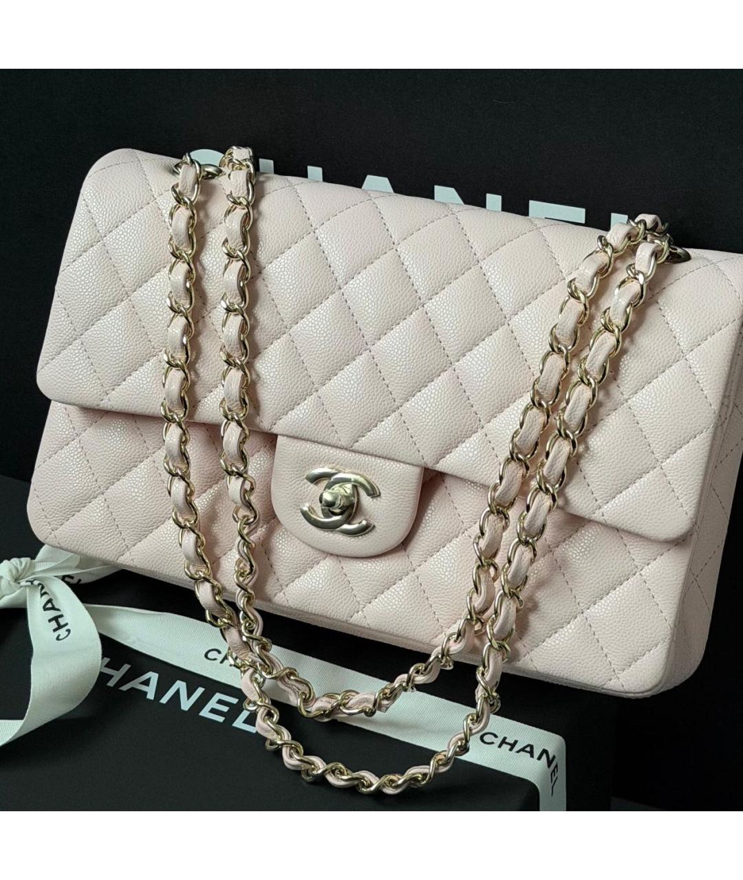 CHANEL Розовая кожаная сумка с короткими ручками, фото 2