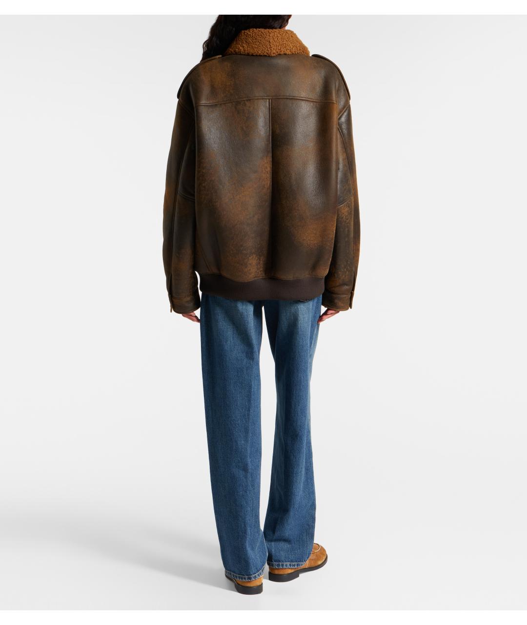 MIU MIU Коричневая кожаная дубленка, фото 4
