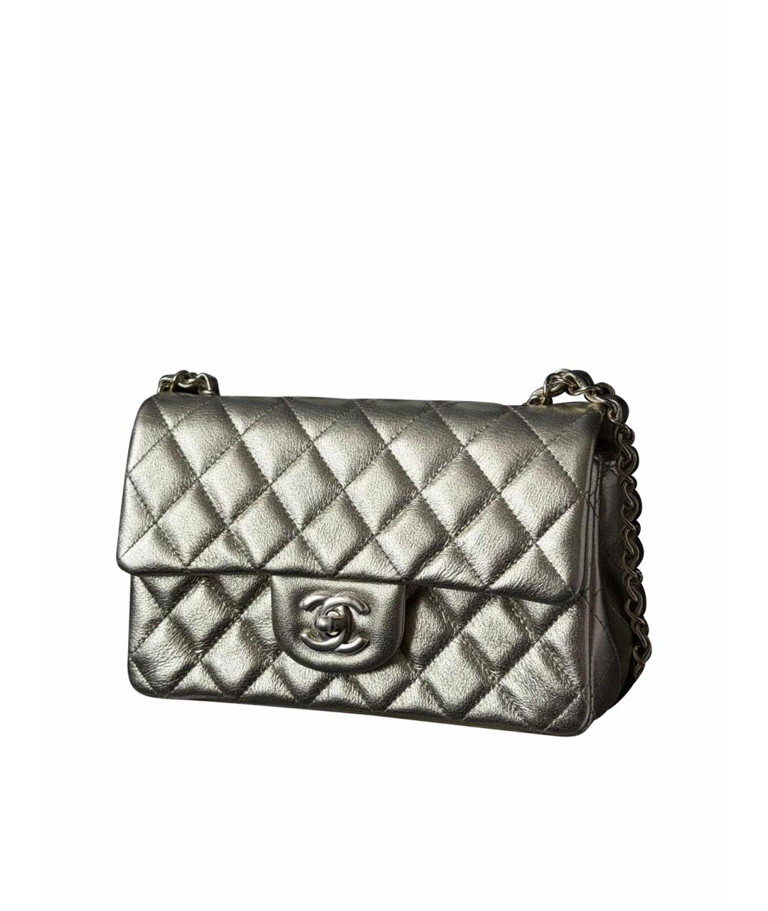 CHANEL Золотая кожаная сумка с короткими ручками, фото 1