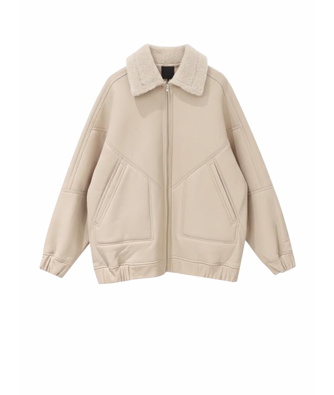 BLANCHA Бежевая кожаная дубленка, фото 1