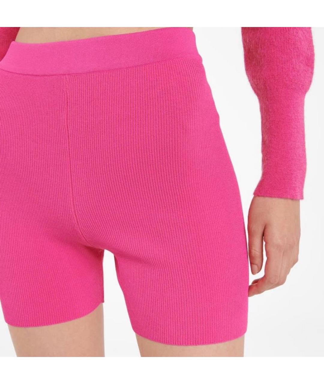 JACQUEMUS Розовые вискозные шорты, фото 2