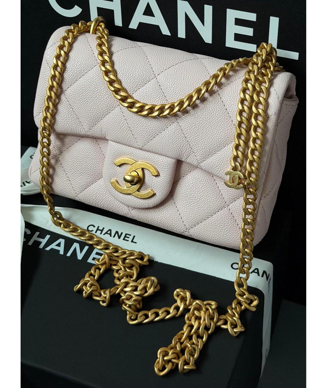 CHANEL Розовая кожаная сумка с короткими ручками, фото 2