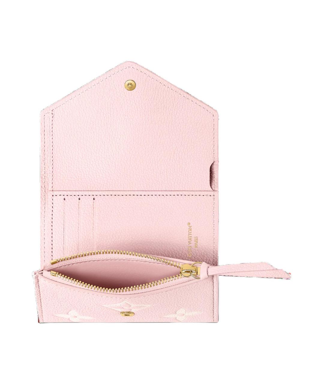 LOUIS VUITTON Розовый кожаный кошелек, фото 5
