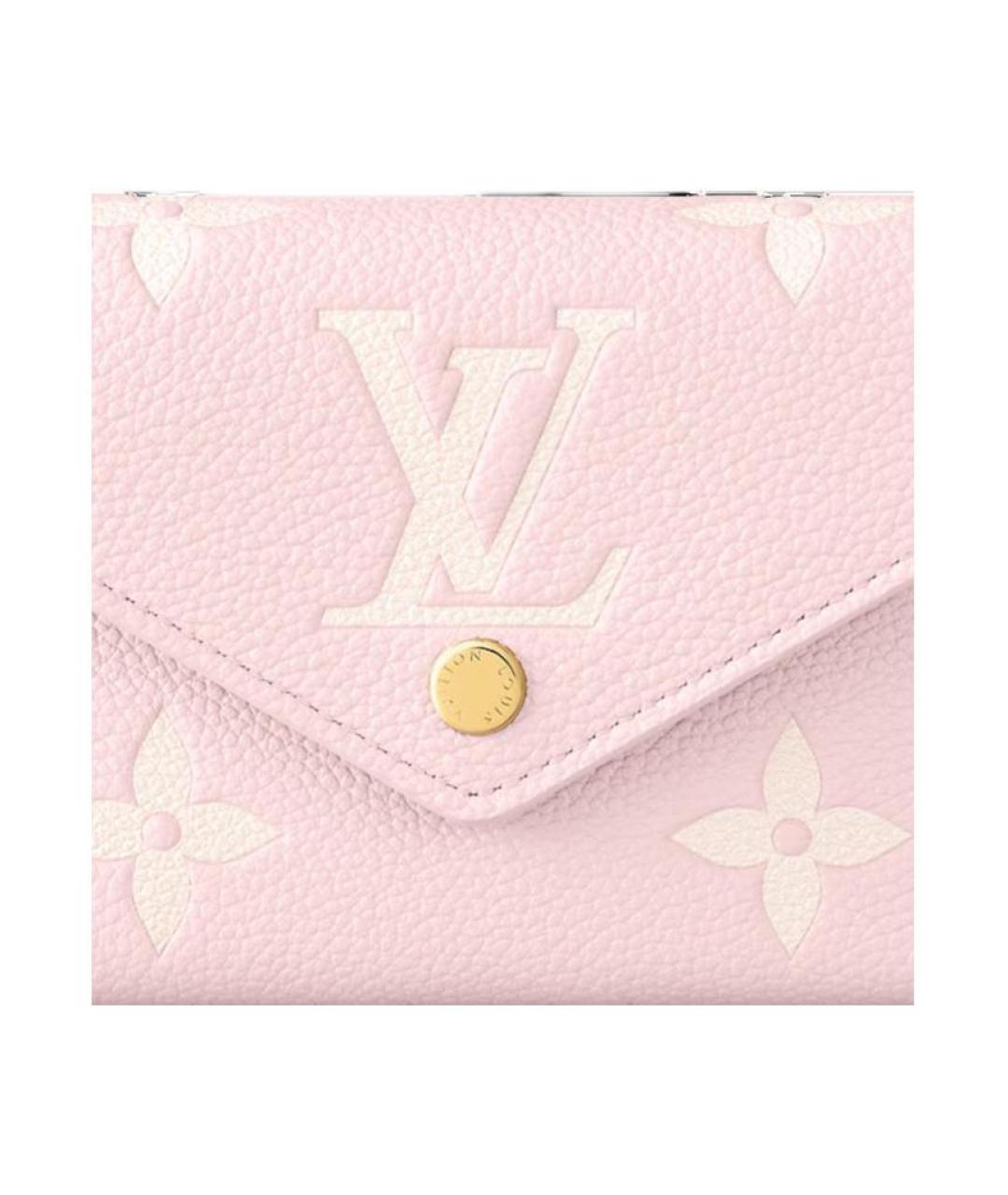 LOUIS VUITTON Розовый кожаный кошелек, фото 2