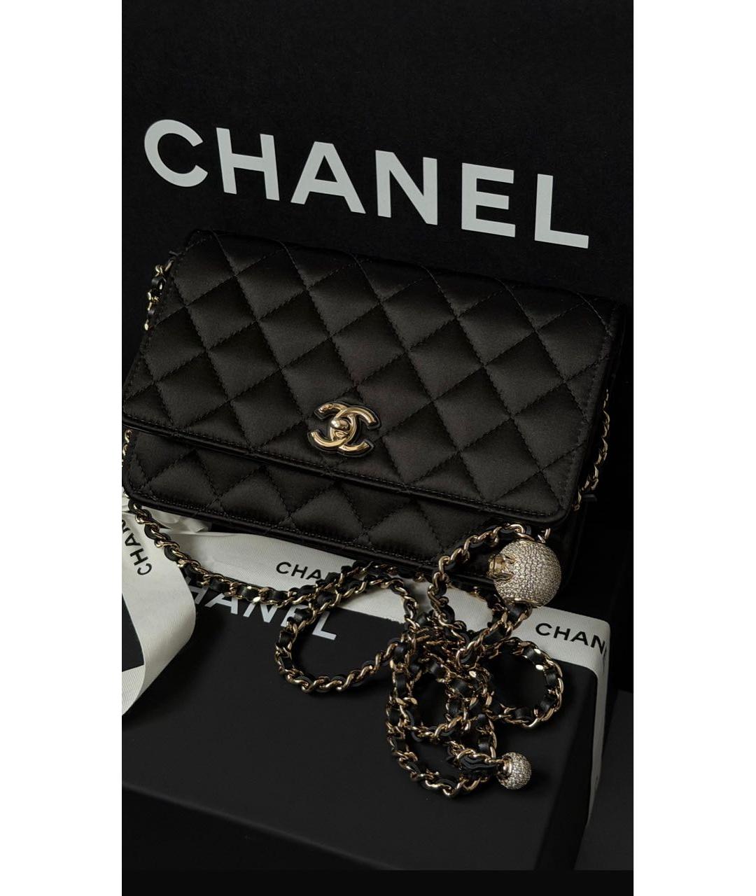 CHANEL Черная шелковая сумка с короткими ручками, фото 2