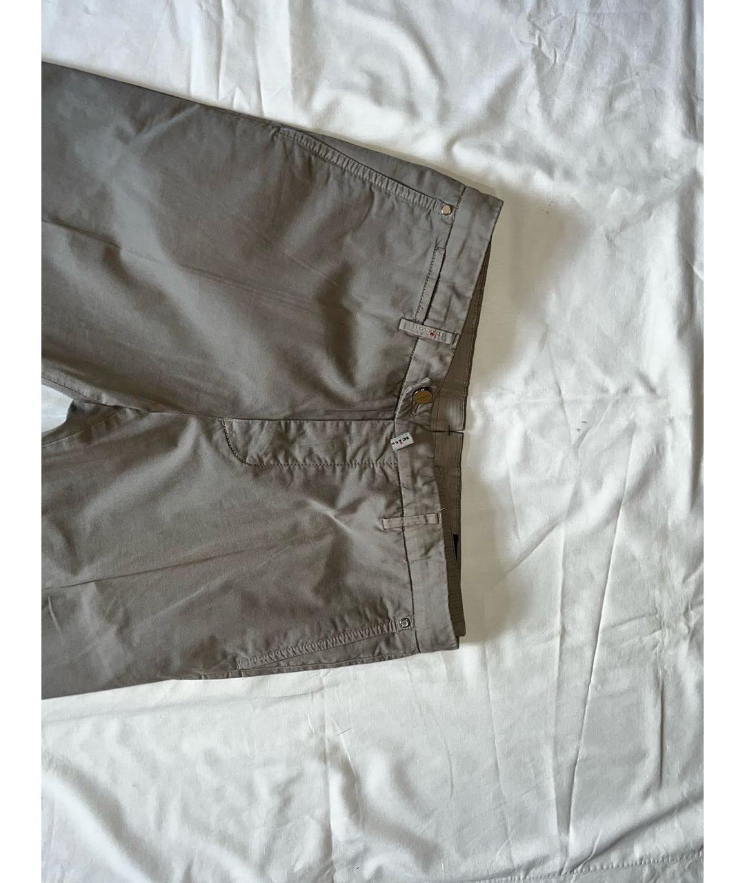 KITON Бежевые хлопко-эластановые классические брюки, фото 3