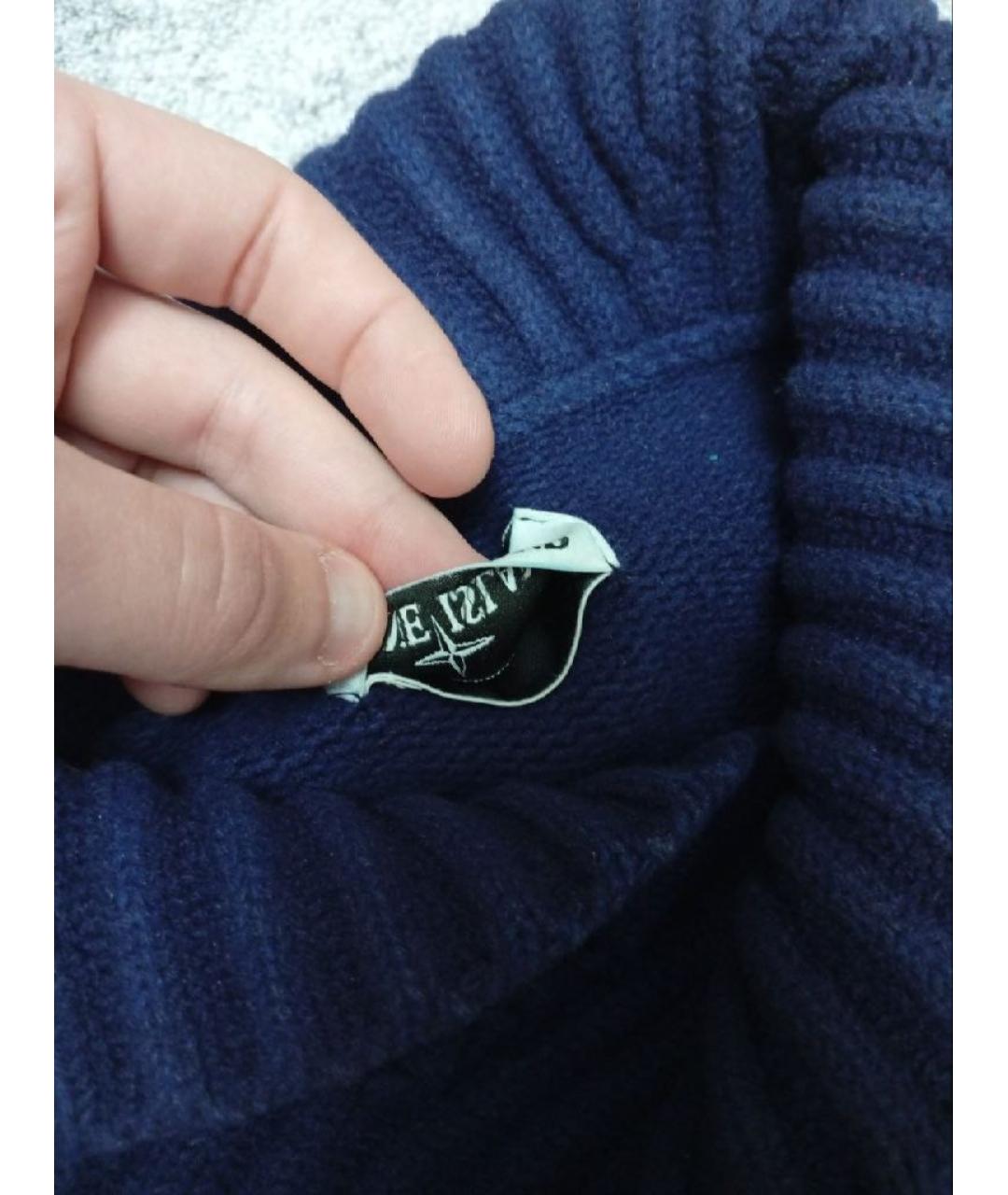 STONE ISLAND Темно-синий шерстяной джемпер / свитер, фото 4