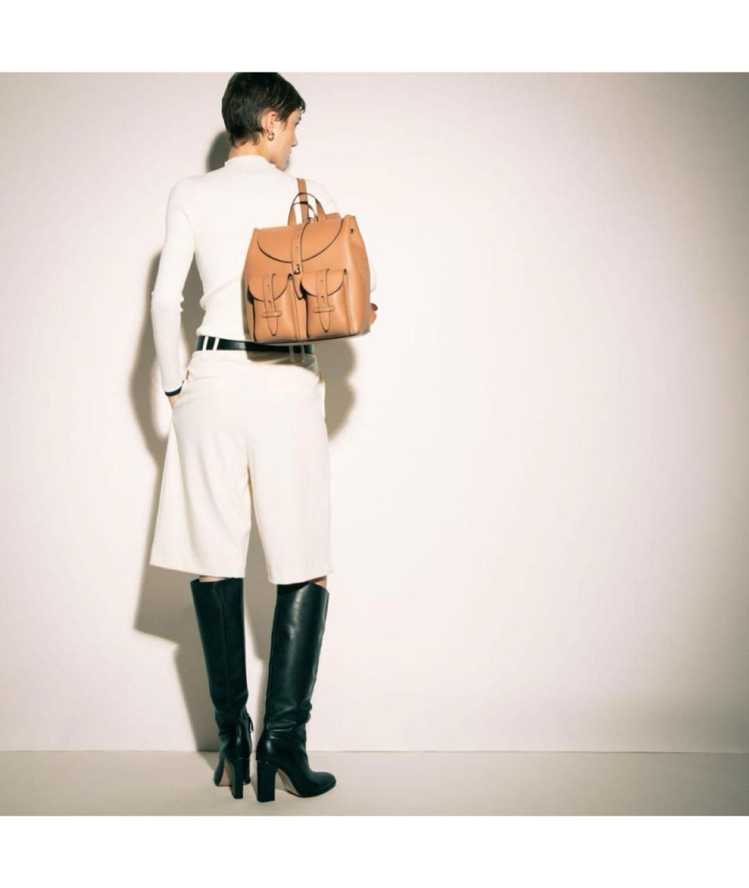 FURLA Коричневый кожаный рюкзак, фото 5