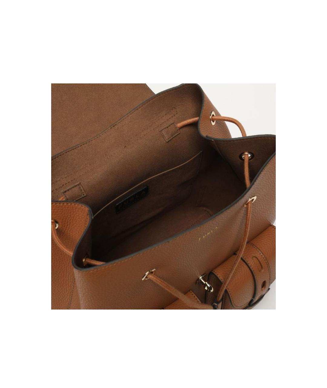 FURLA Коричневый кожаный рюкзак, фото 3