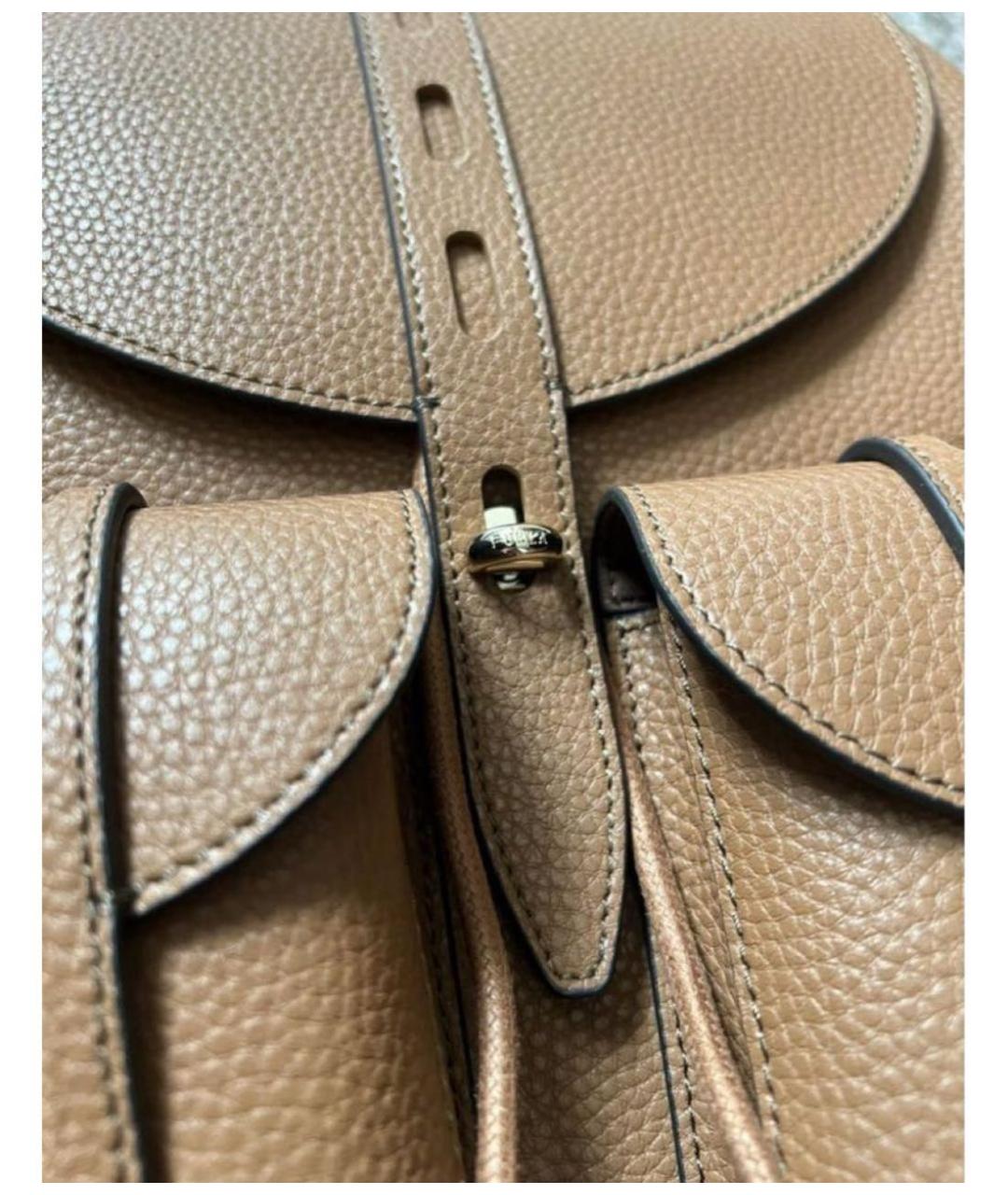 FURLA Коричневый кожаный рюкзак, фото 7