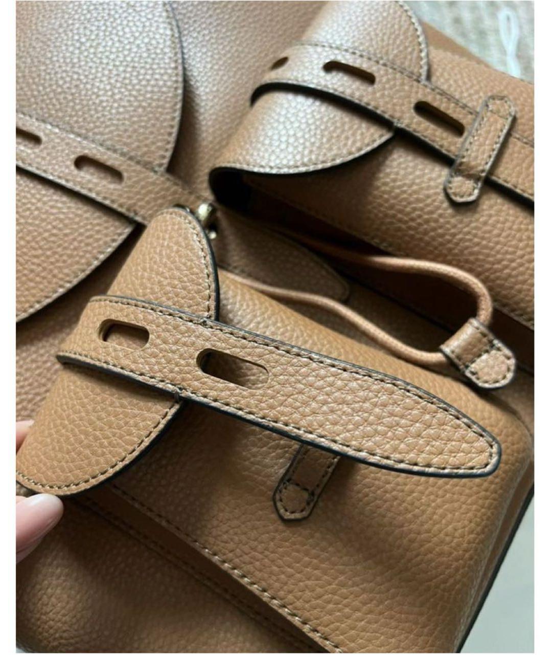 FURLA Коричневый кожаный рюкзак, фото 6