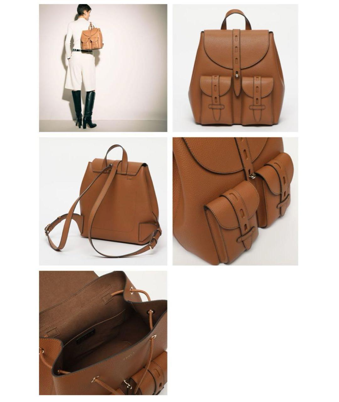 FURLA Коричневый кожаный рюкзак, фото 4