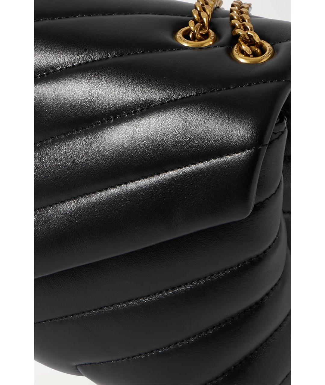 SAINT LAURENT Черная кожаная сумка через плечо, фото 4