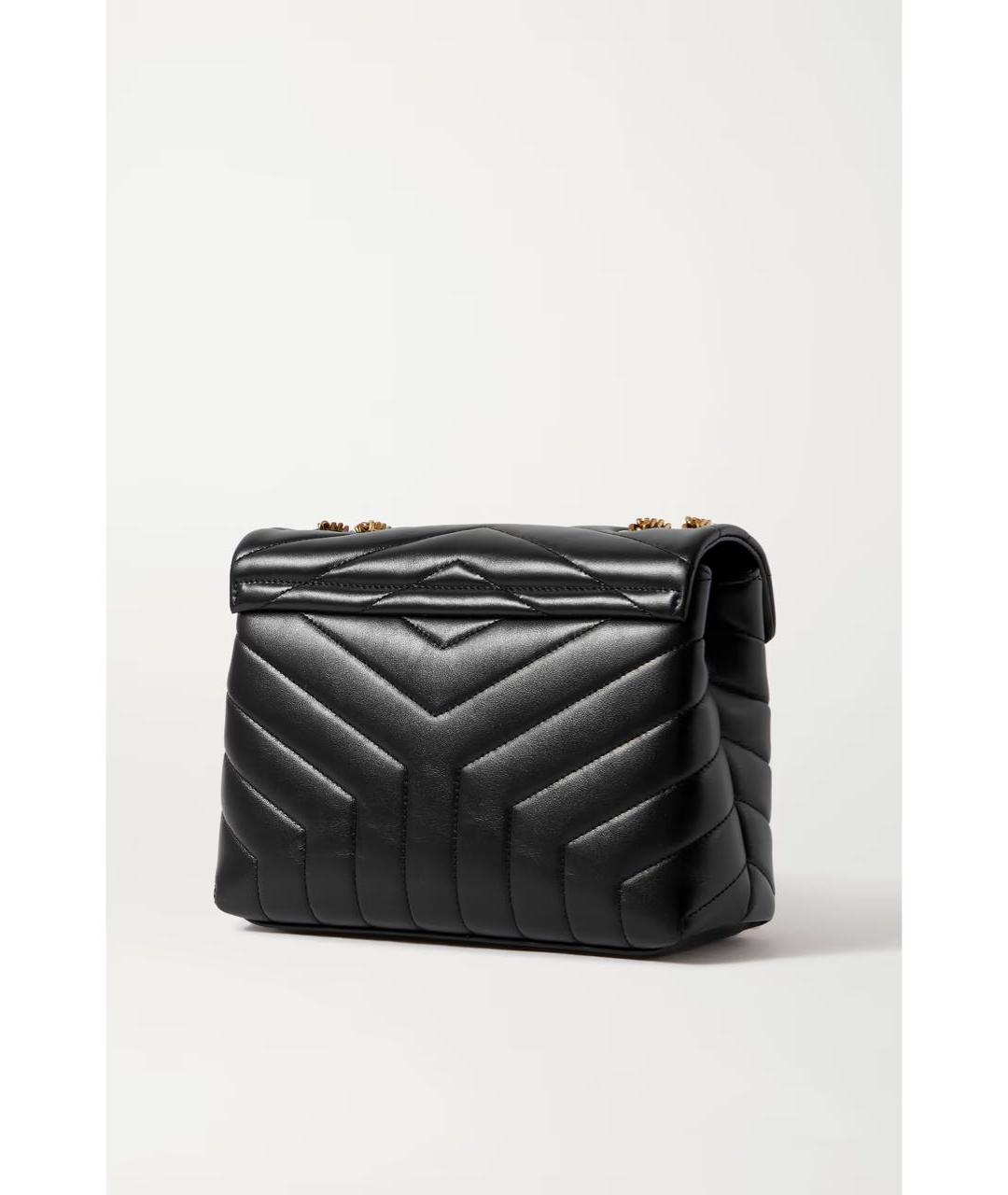 SAINT LAURENT Черная кожаная сумка через плечо, фото 2