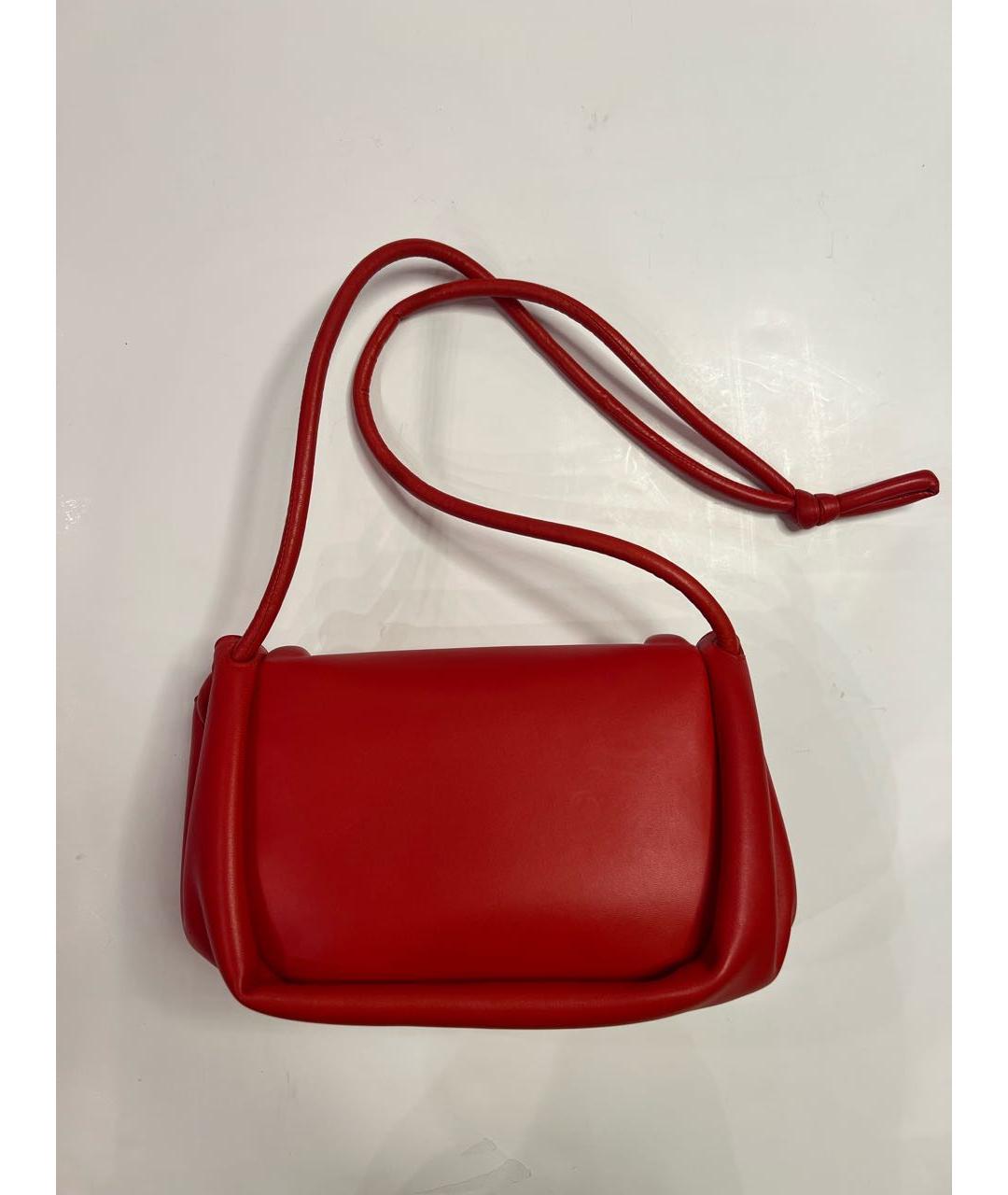 BOTTEGA VENETA Красная кожаная сумка через плечо, фото 3