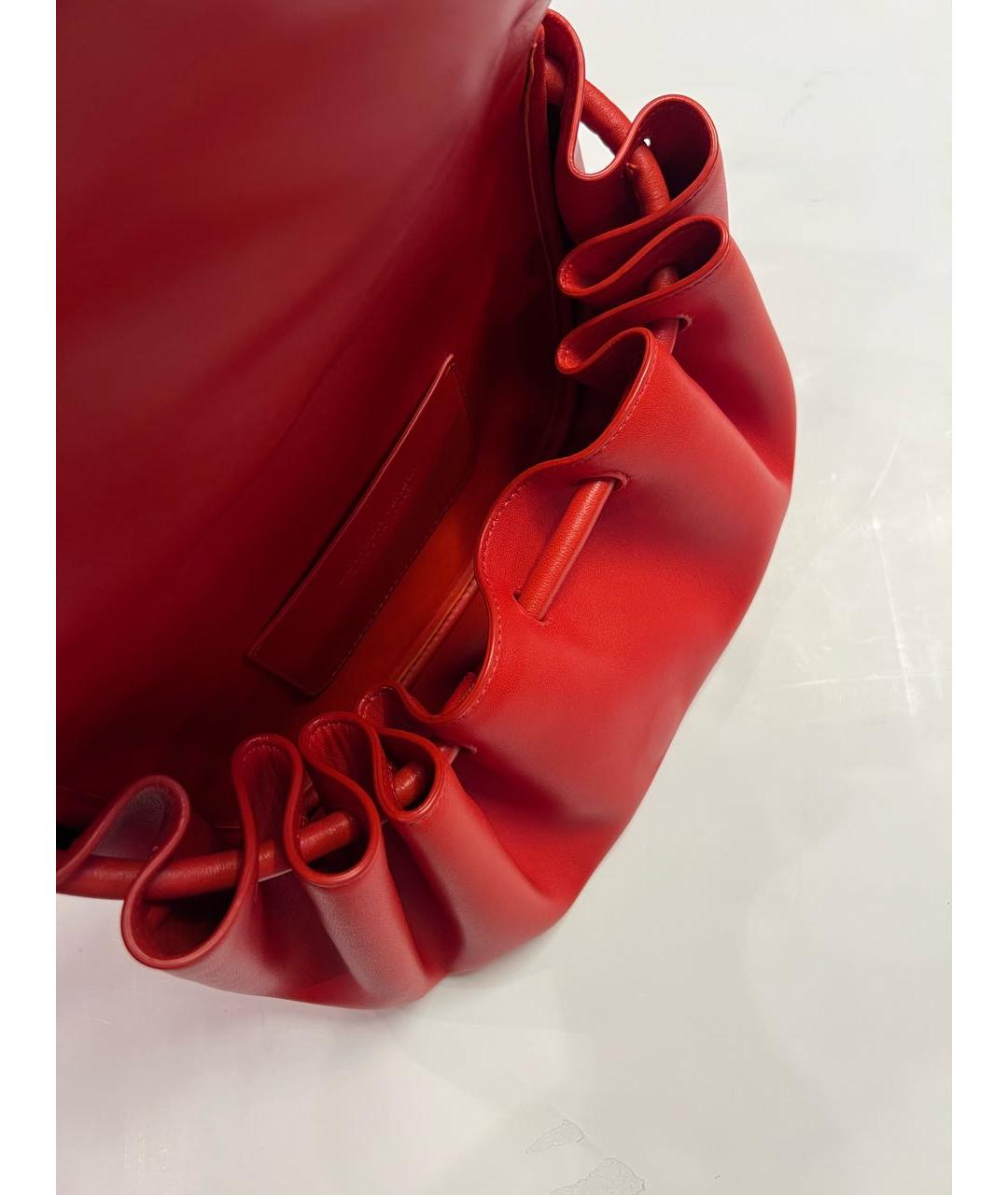BOTTEGA VENETA Красная кожаная сумка через плечо, фото 4