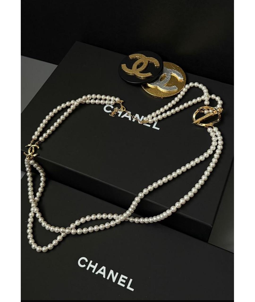 CHANEL Белое колье, фото 3