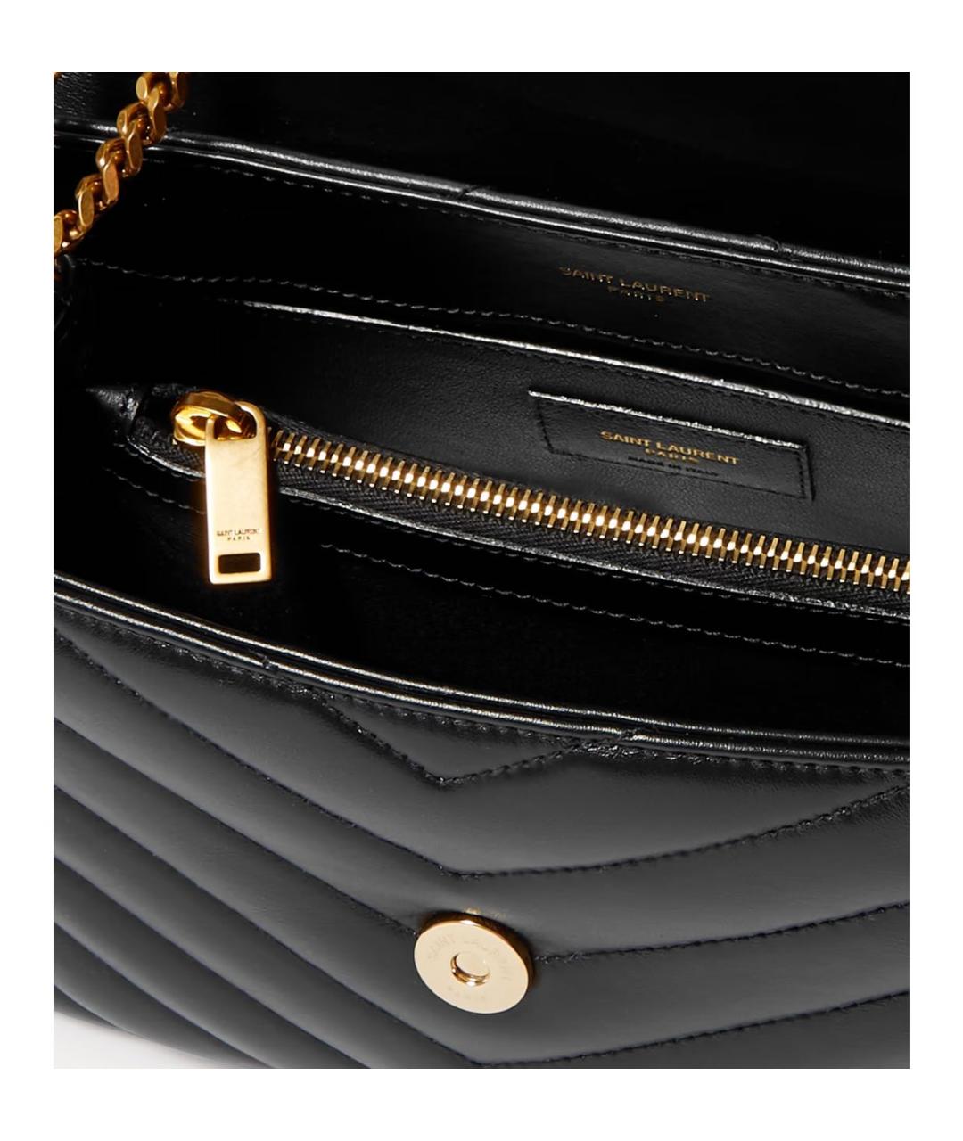 SAINT LAURENT Черная кожаная сумка через плечо, фото 4