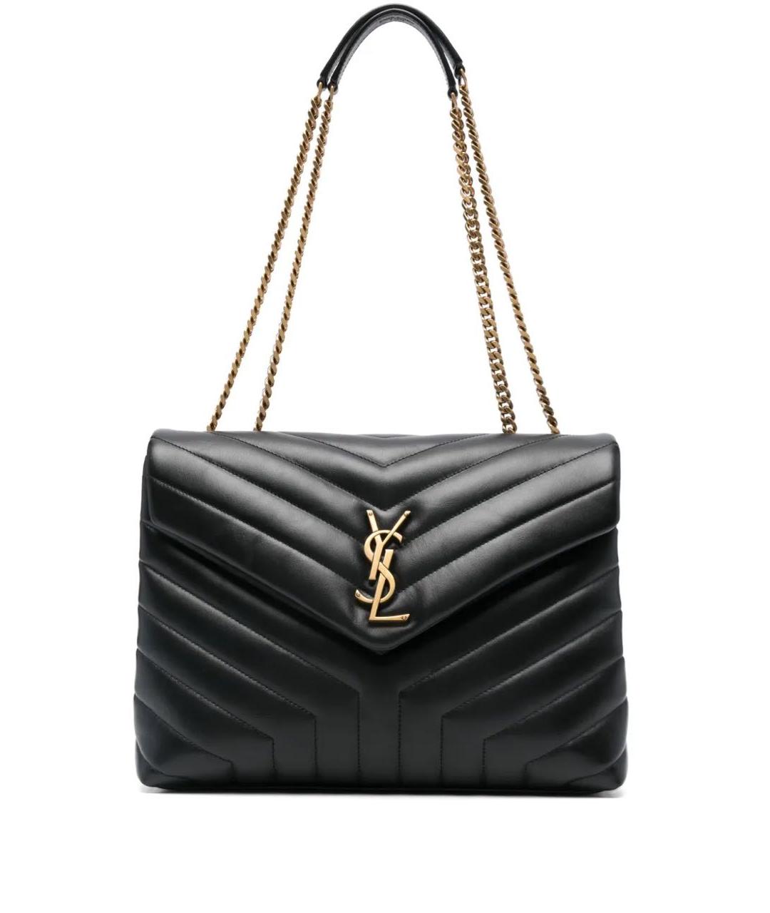 SAINT LAURENT Черная кожаная сумка через плечо, фото 1