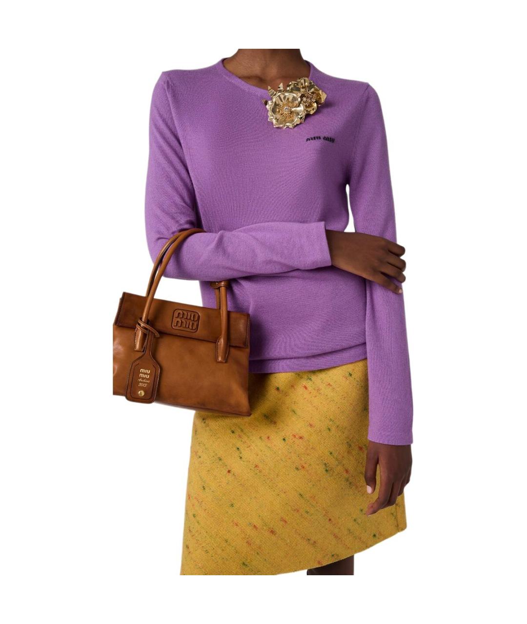 MIU MIU Фиолетовый кашемировый джемпер / свитер, фото 2