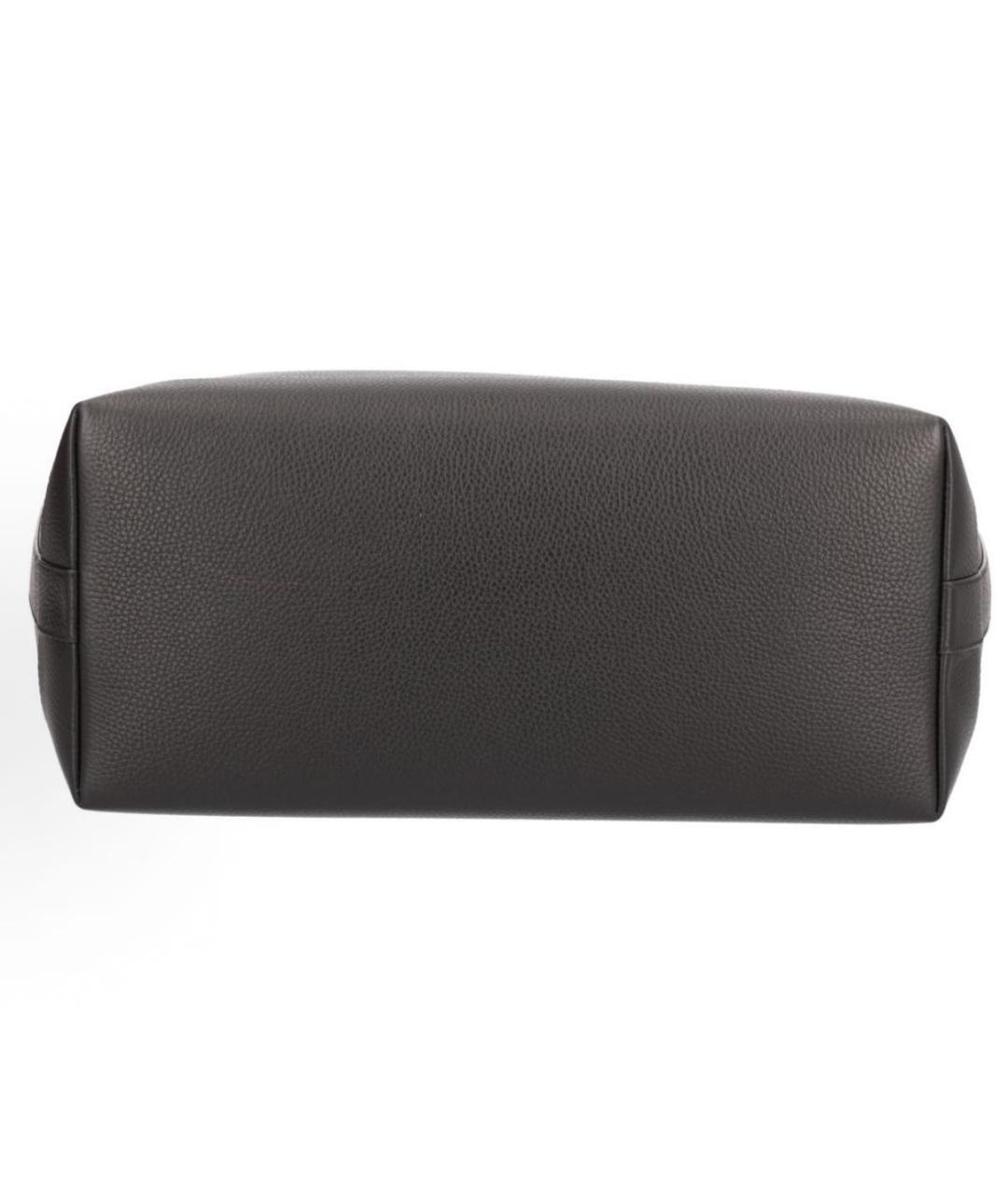 BURBERRY Черная кожаная сумка с короткими ручками, фото 3