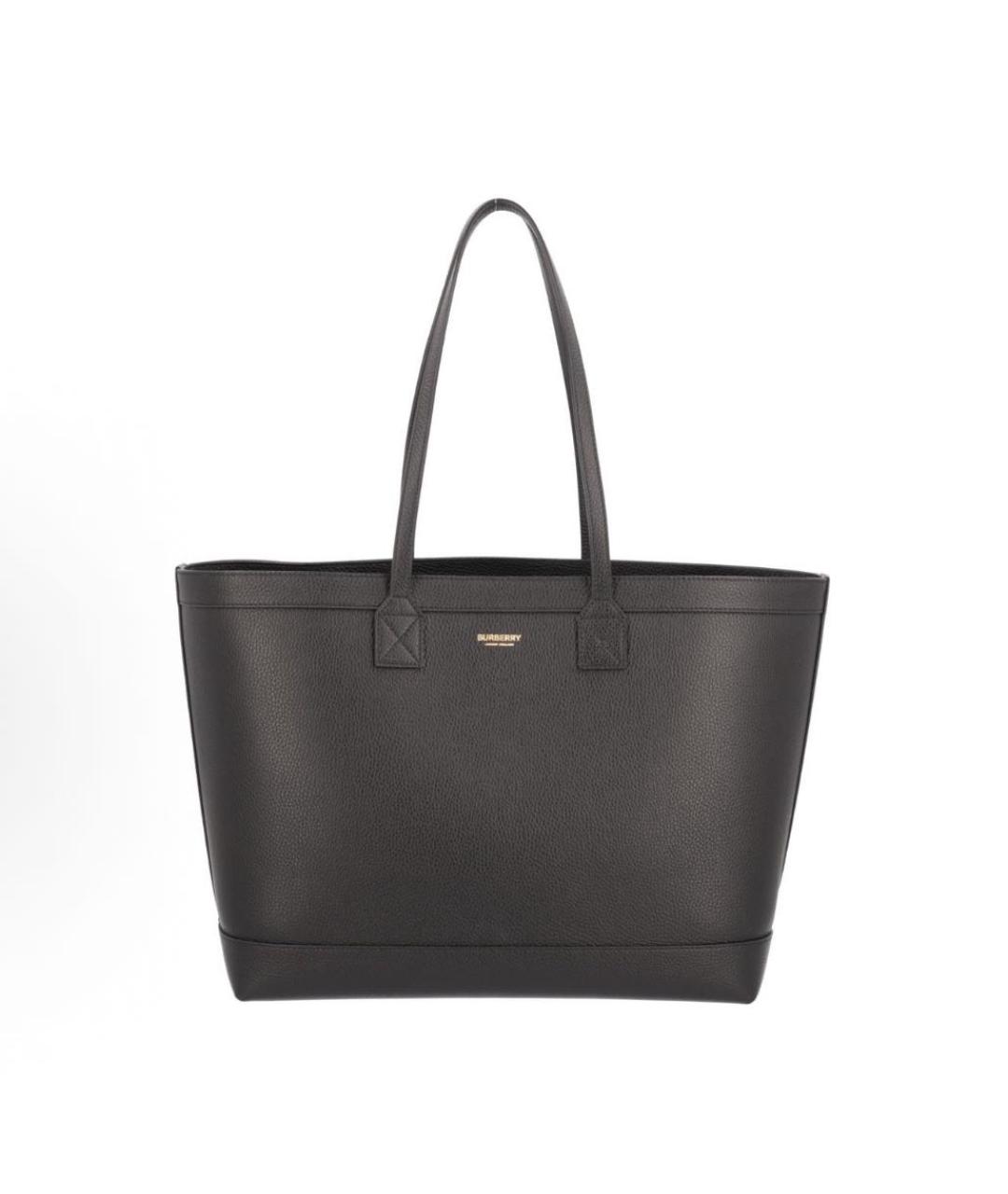 BURBERRY Черная кожаная сумка с короткими ручками, фото 9