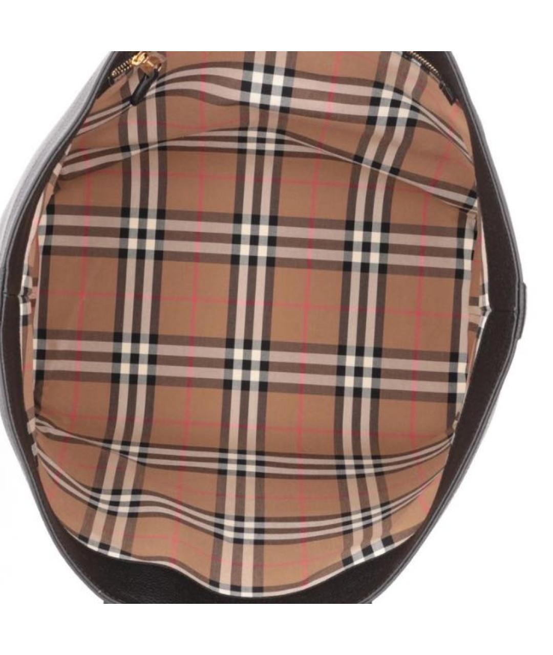 BURBERRY Черная кожаная сумка с короткими ручками, фото 5