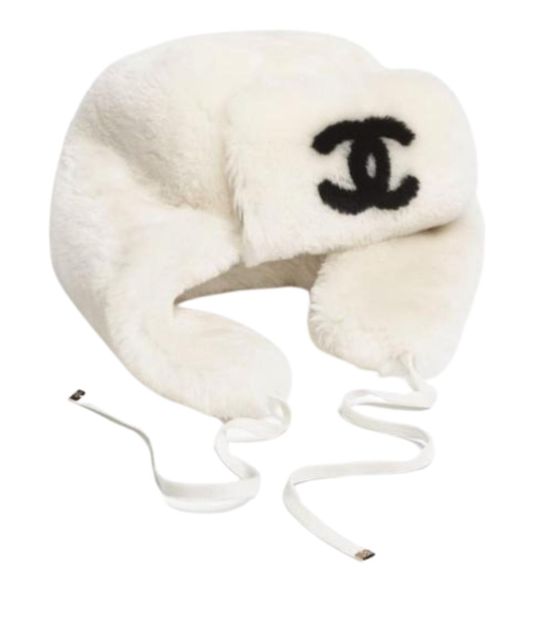 CHANEL Белая шерстяная шапка, фото 1