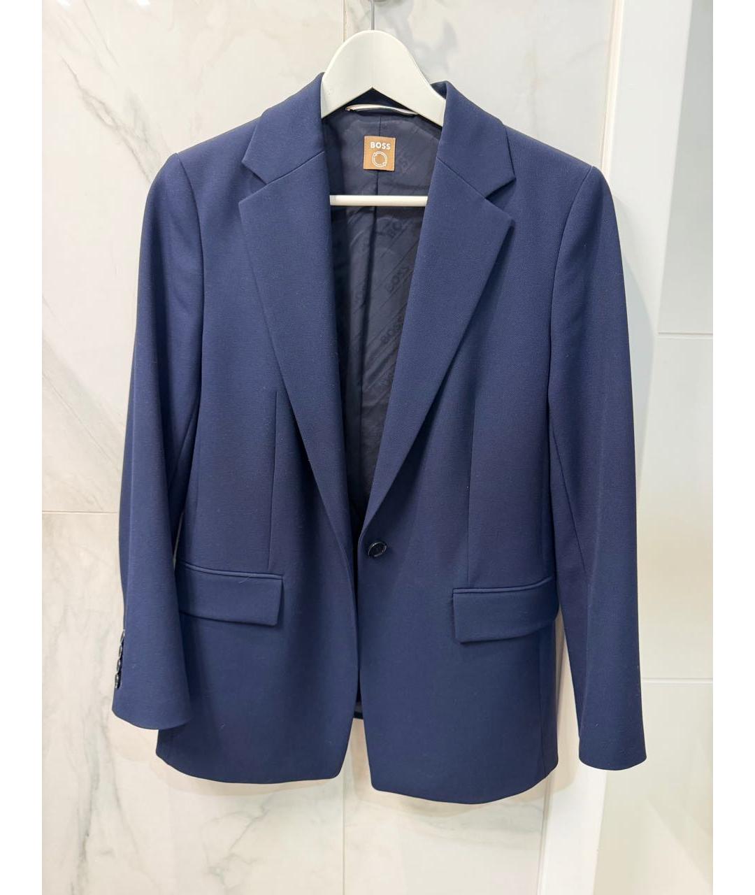 HUGO BOSS Темно-синий вискозный жакет/пиджак, фото 9