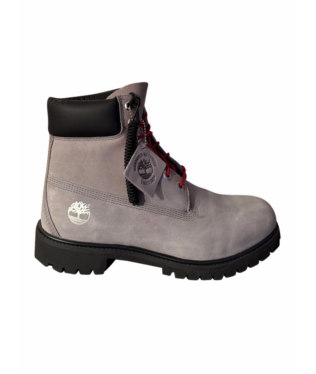 TIMBERLAND Серые нубуковые высокие ботинки, фото 1