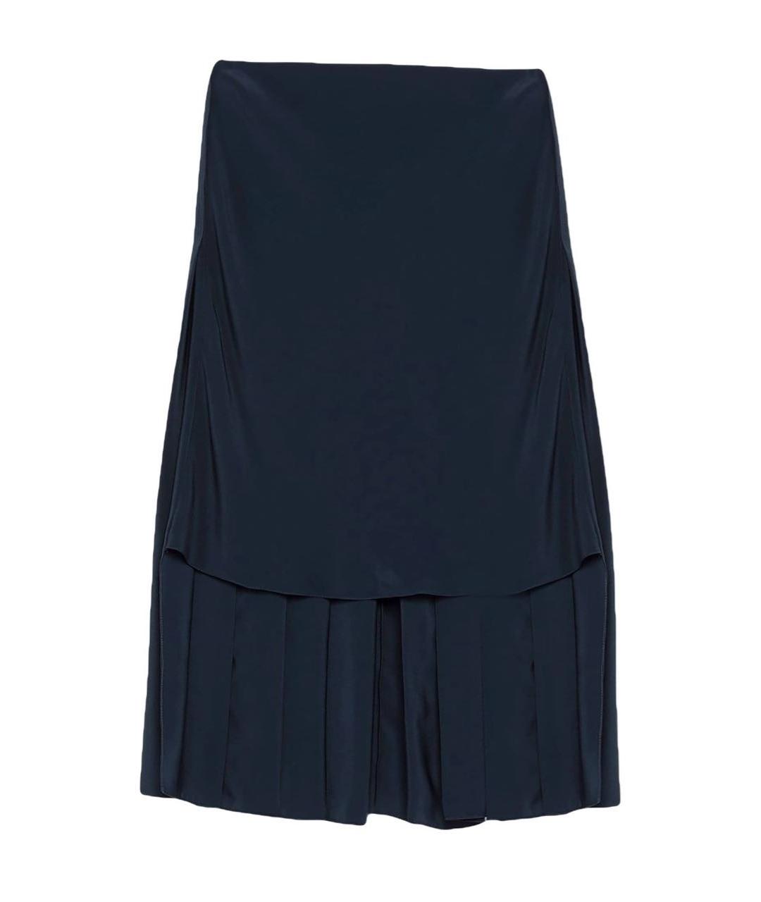 CHLOE Синяя шелковая юбка миди, фото 9