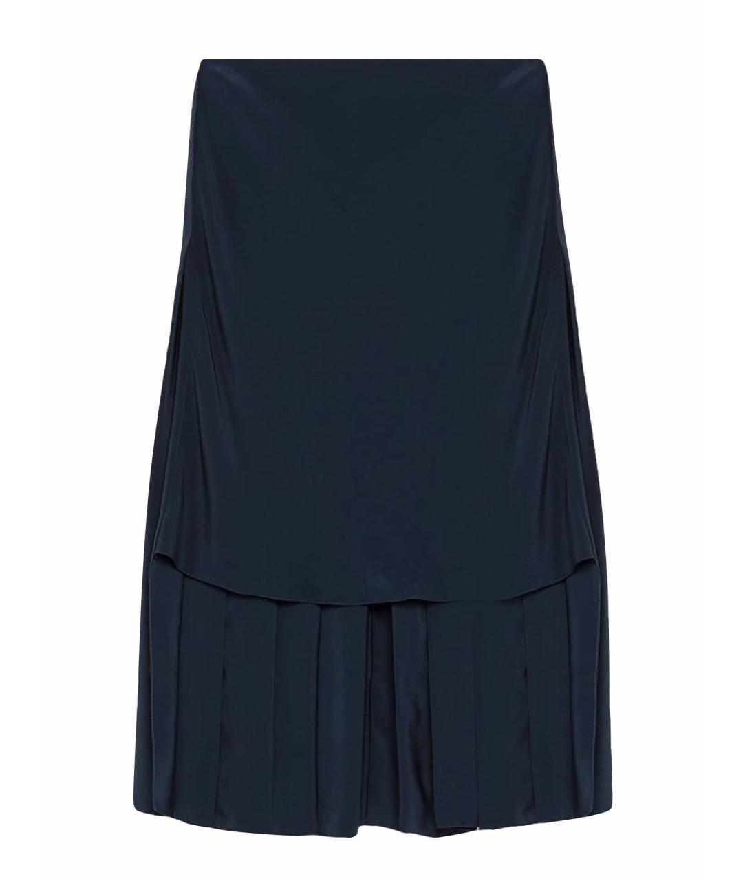 CHLOE Синяя шелковая юбка миди, фото 1