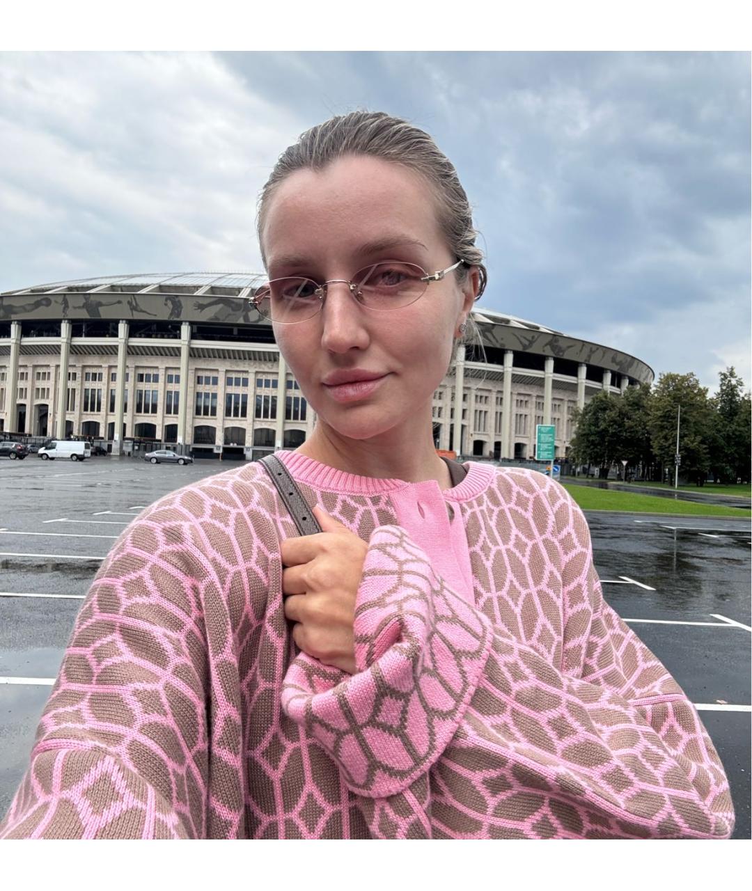 MIU MIU Розовые металлические солнцезащитные очки, фото 6