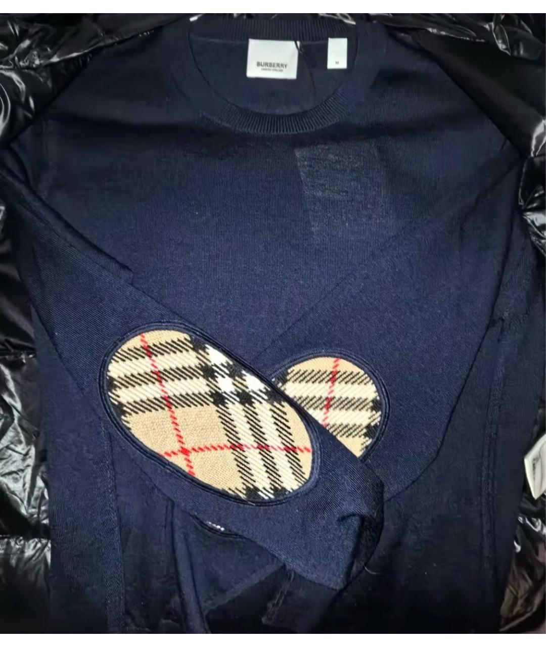 BURBERRY Темно-синий шерстяной джемпер / свитер, фото 8