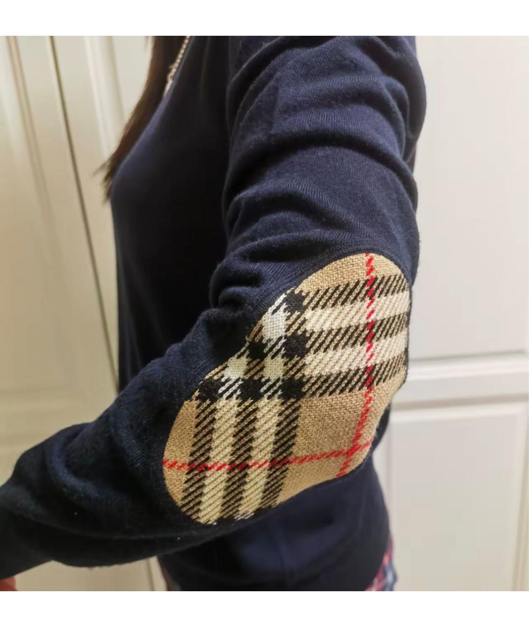 BURBERRY Темно-синий шерстяной джемпер / свитер, фото 4