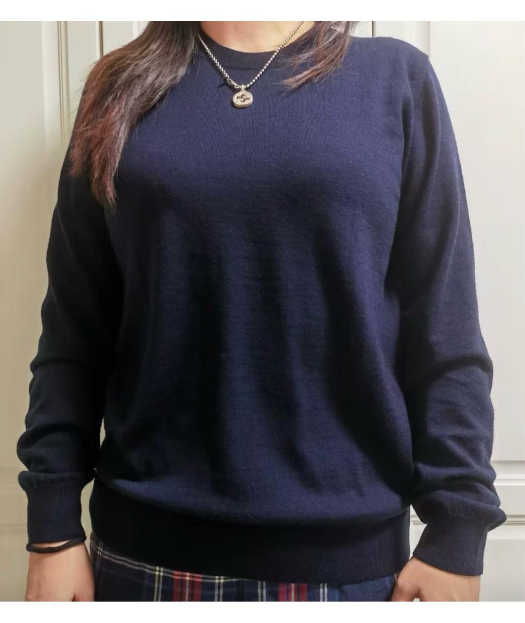 BURBERRY Темно-синий шерстяной джемпер / свитер, фото 5