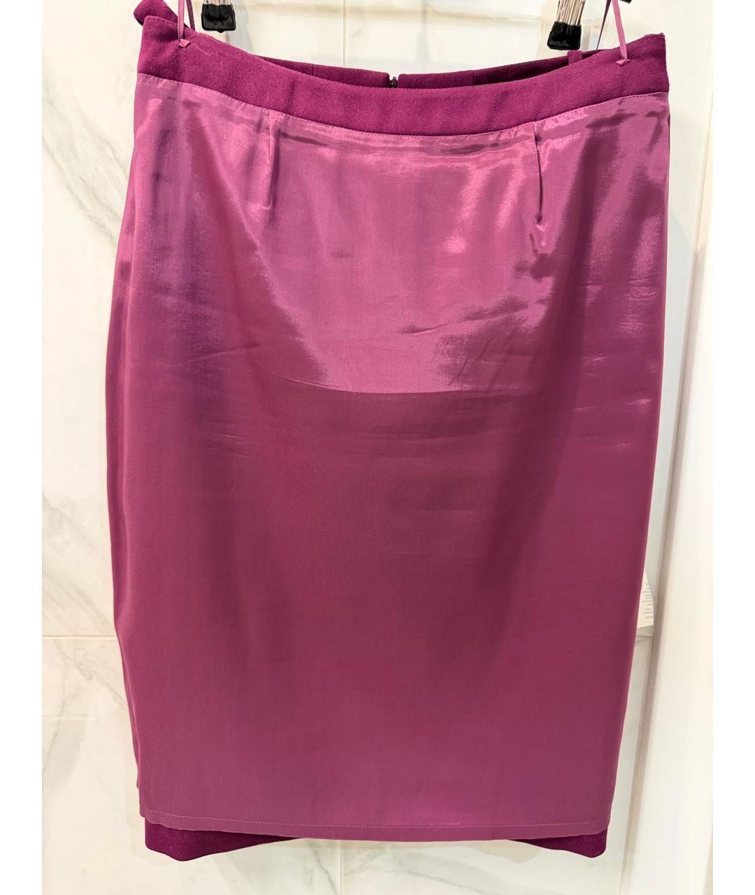 HUGO BOSS Бордовая шерстяная юбка миди, фото 6