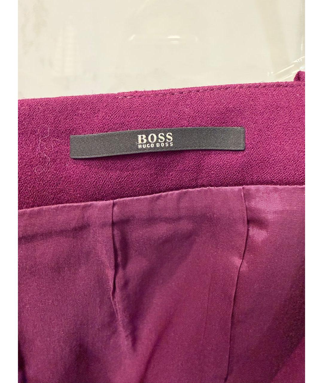 HUGO BOSS Бордовая шерстяная юбка миди, фото 5