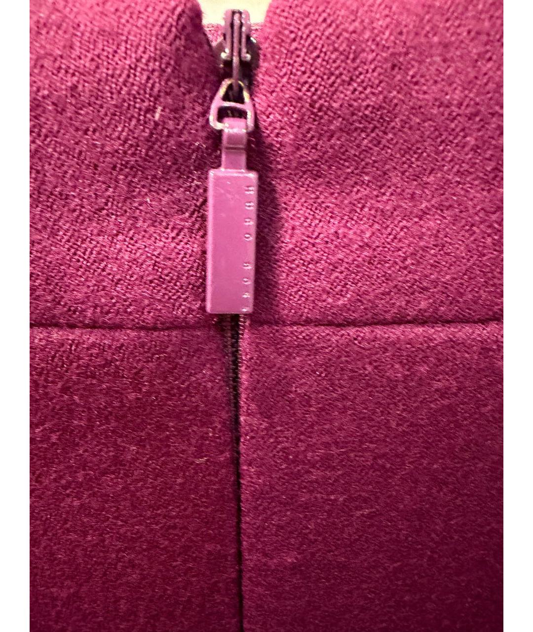 HUGO BOSS Бордовая шерстяная юбка миди, фото 3