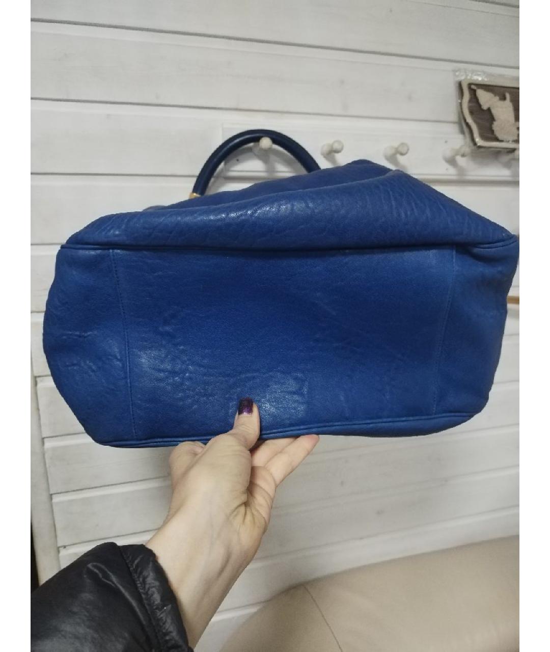 YVES SAINT LAURENT VINTAGE Синяя кожаная сумка через плечо, фото 4