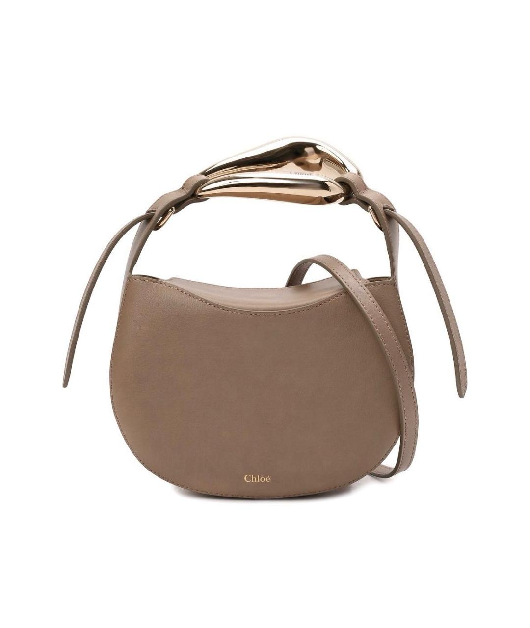 CHLOE Бежевая кожаная сумка через плечо, фото 7