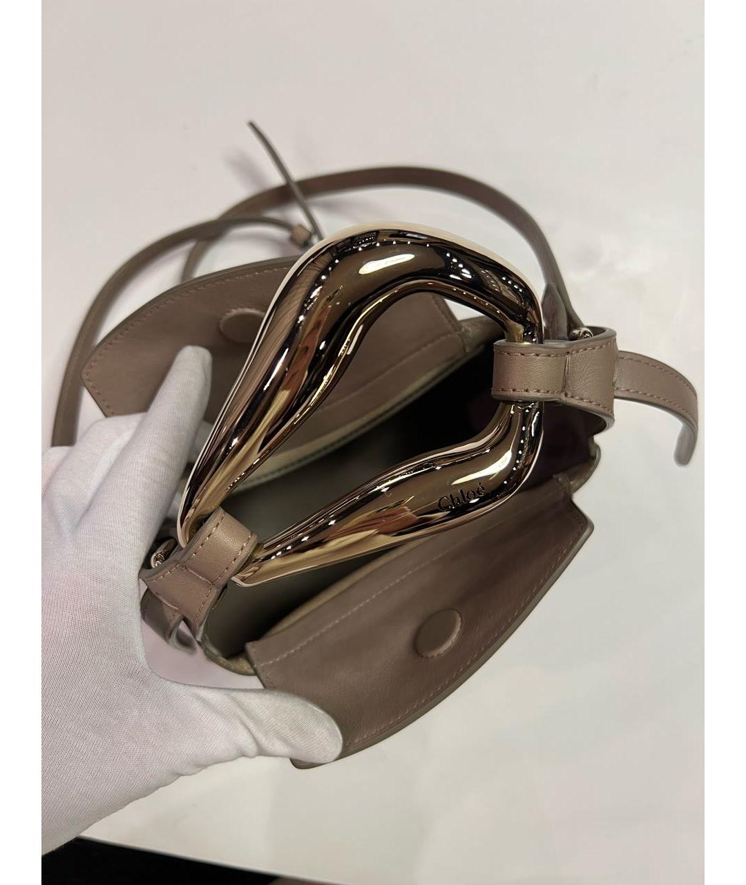 CHLOE Бежевая кожаная сумка через плечо, фото 6