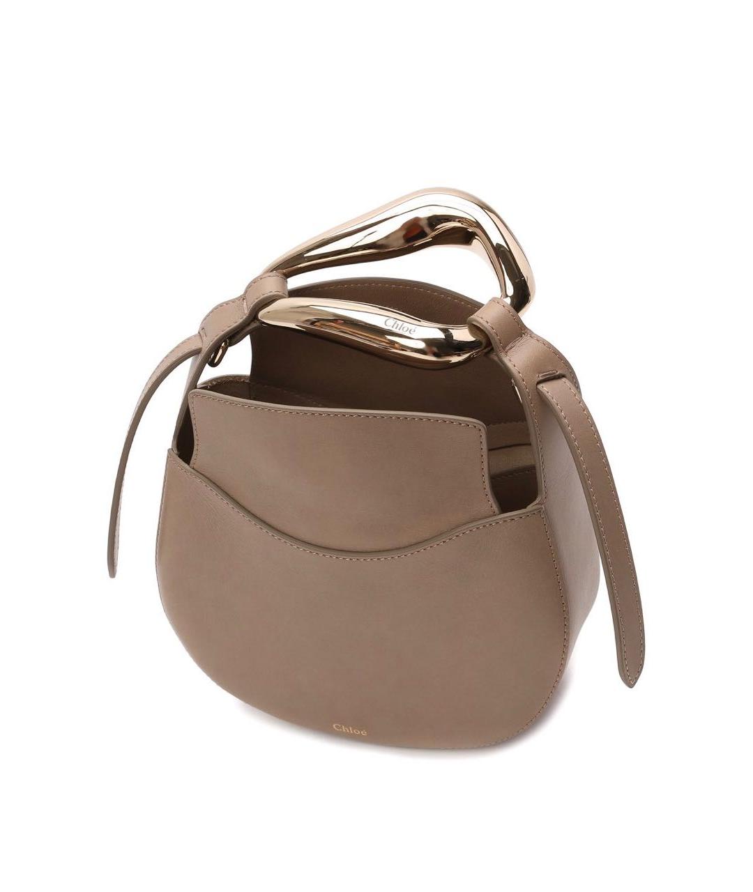 CHLOE Бежевая кожаная сумка через плечо, фото 4
