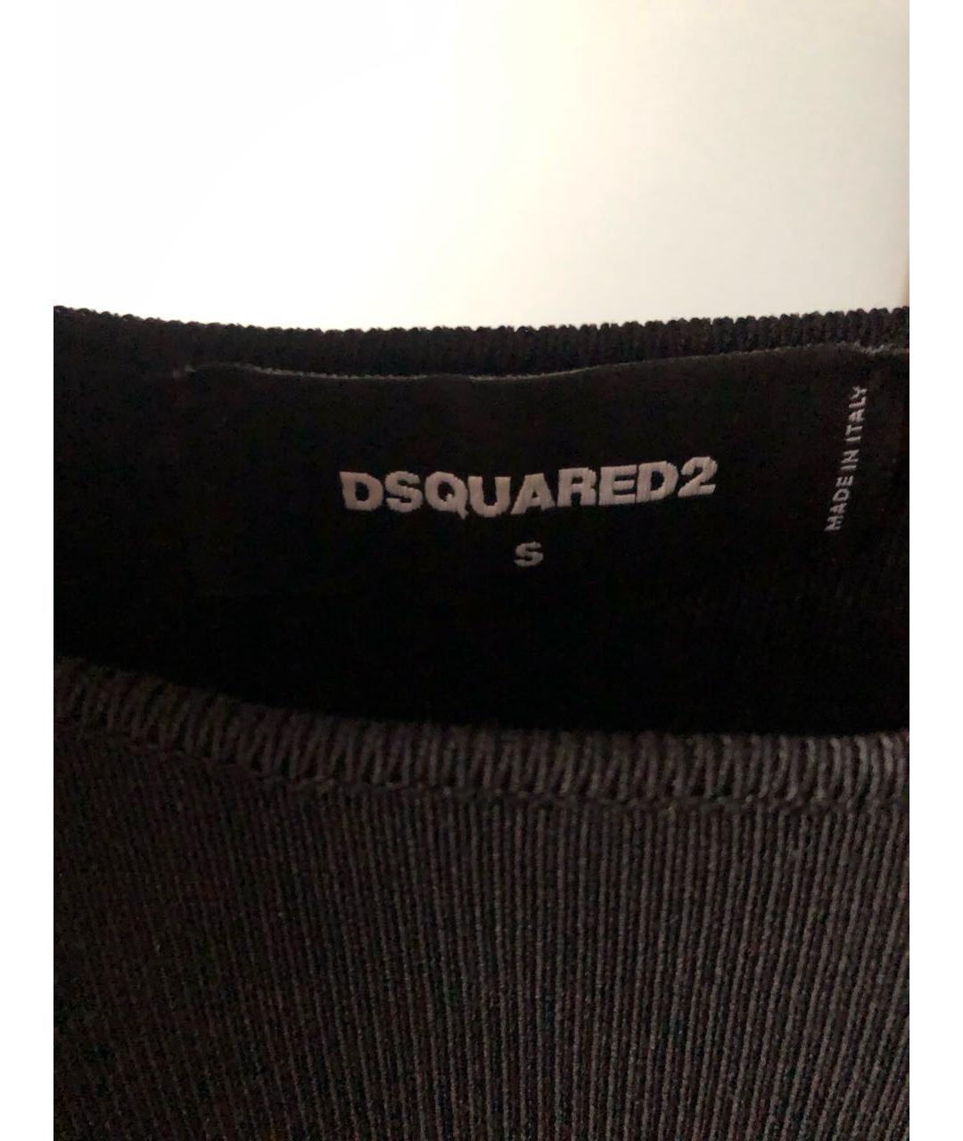 DSQUARED2 Черное вискозное коктейльное платье, фото 3