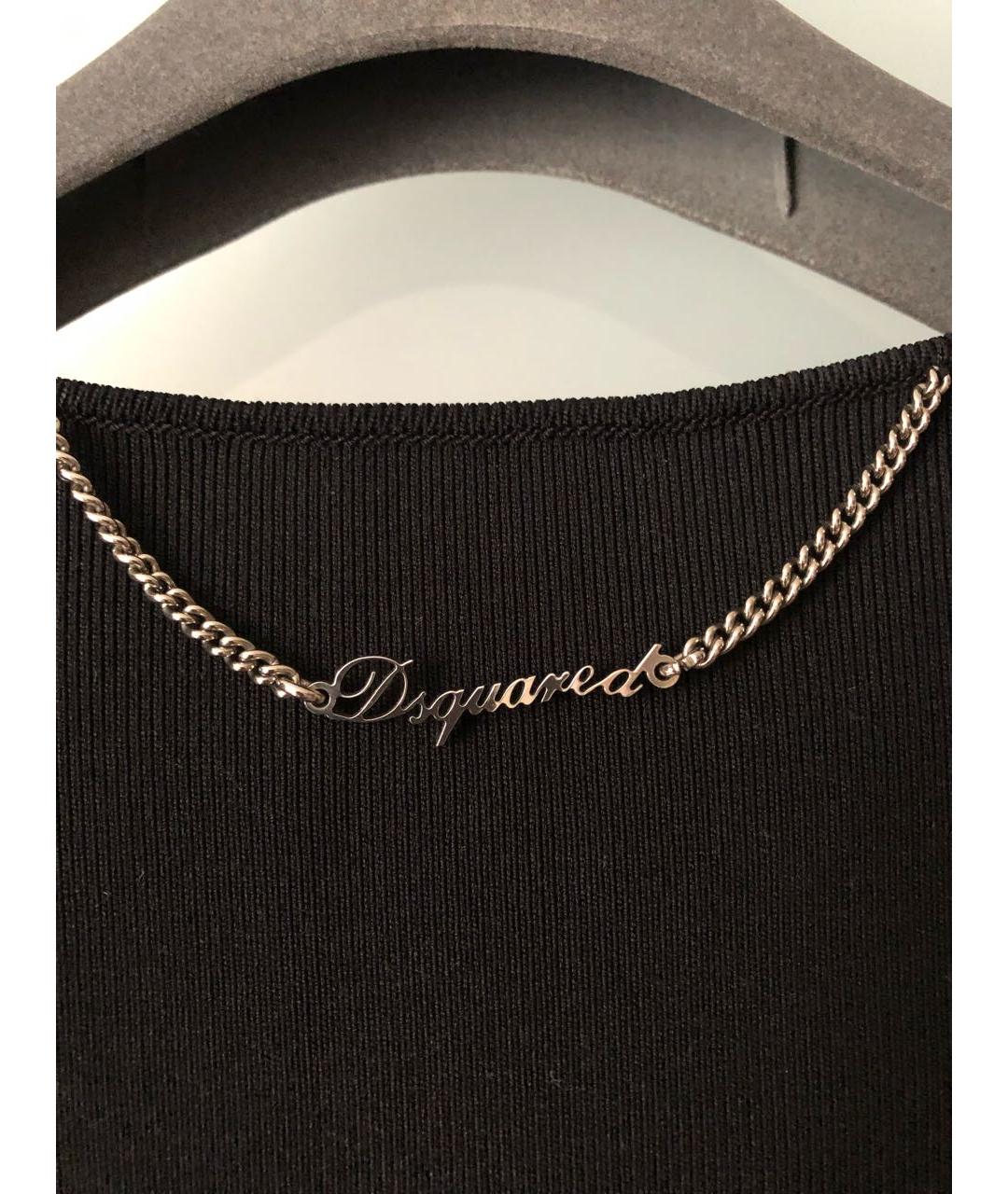 DSQUARED2 Черное вискозное коктейльное платье, фото 4