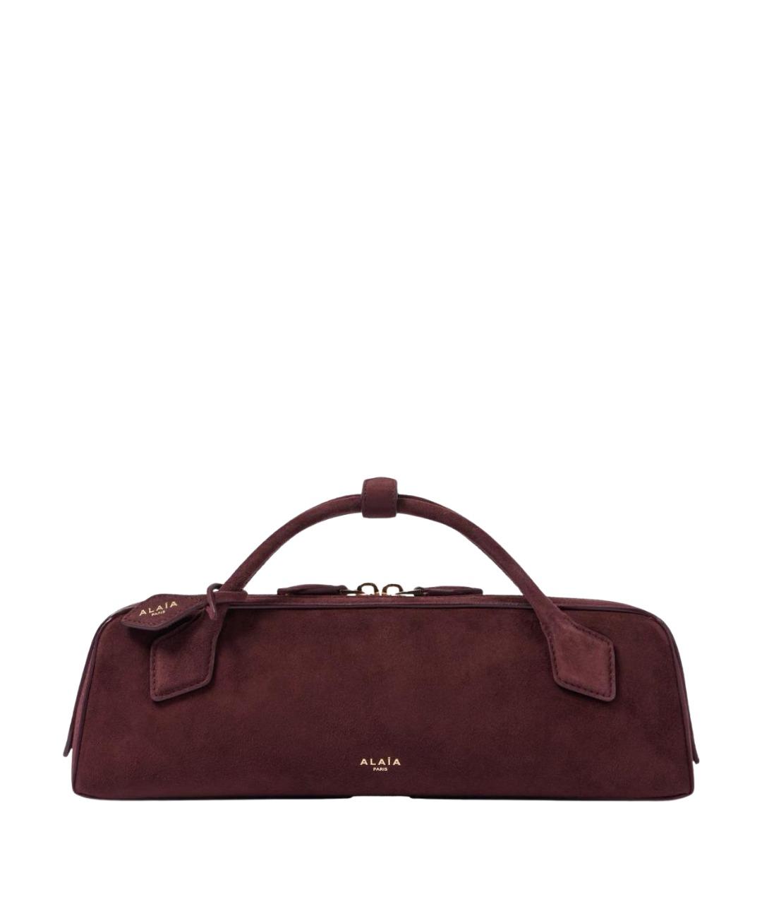 ALAIA Бордовая замшевая сумка с короткими ручками, фото 1