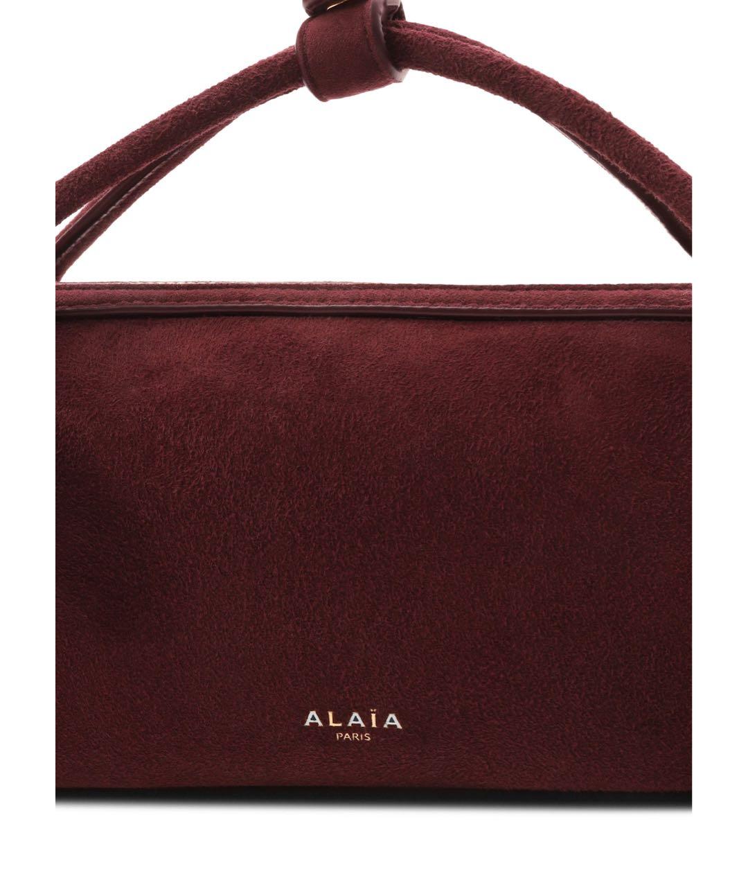 ALAIA Бордовая замшевая сумка с короткими ручками, фото 7