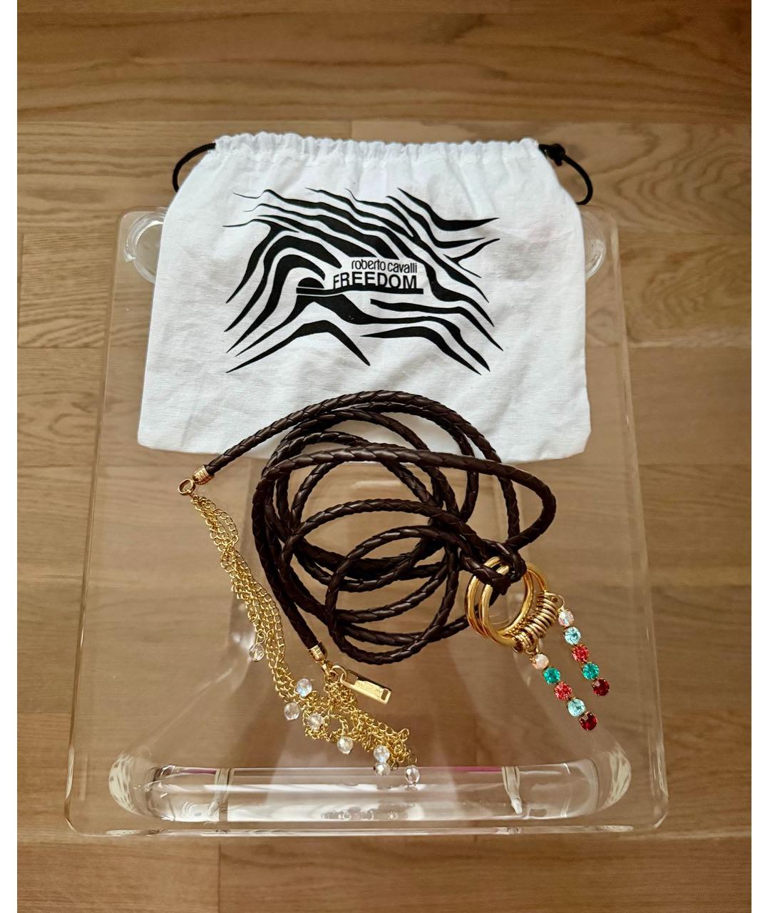 ROBERTO CAVALLI Черный кожаный ремень, фото 5